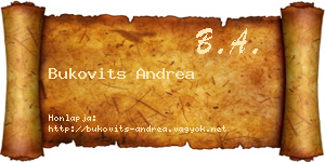 Bukovits Andrea névjegykártya